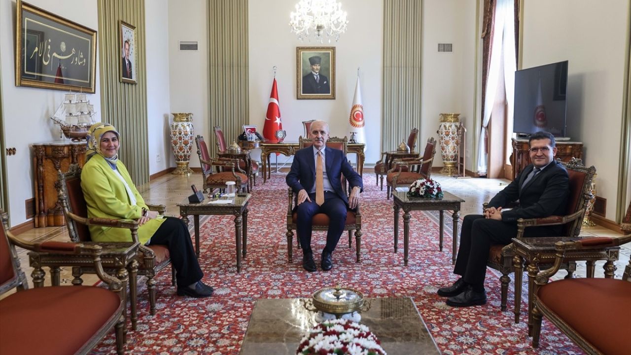 TBMM Başkanı Numan Kurtulmuş, Türk Kızılay Genel Başkanı Fatma Meriç Yılmaz'ı Ağırladı