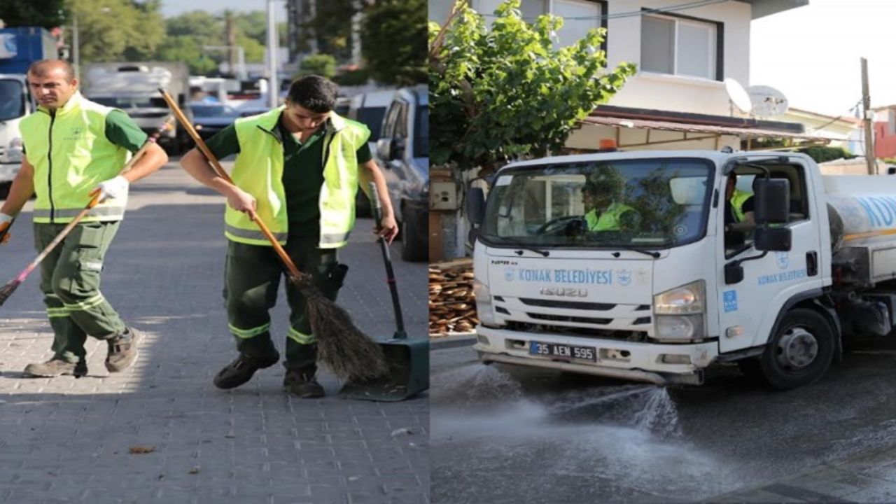 Konak'ın mahallelerinde temizlik ve yıkama çalışmaları başladı