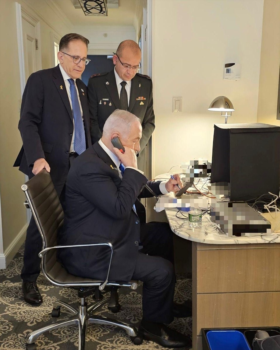 İsrail Başbakanı Binyamin Netanyahu'nun, Birleşmiş Milletler (BM) Genel Kurulu'na hitap etmek için...